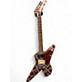 Used EVH Striped Series Shark burgandy with silver stripes Solid Body Electric Guitar burgandy with silver stripes