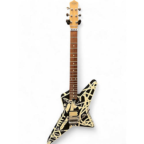 EVH Used EVH Striped Series Star Black and White Solid Body Electric Guitar Black and White