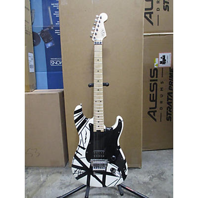 EVH Used EVH Striped Series White With Black Stripes Solid Body Electric Guitar