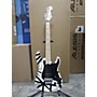 Used EVH Used EVH Striped Series White With Black Stripes Solid Body Electric Guitar White with Black Stripes