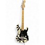 Used EVH Striped Series White with Black Stripes Solid Body Electric Guitar White with Black Stripes
