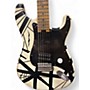 Used EVH Striped Series White with black stripes Solid Body Electric Guitar White with black stripes