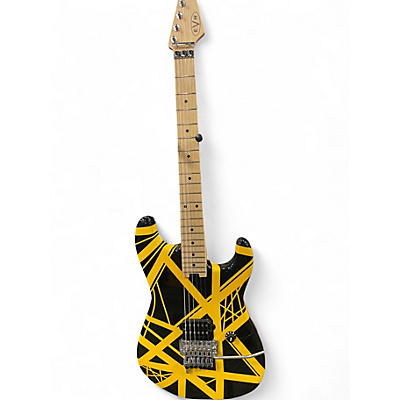 Used EVH Striped Series Yellow and Black Solid Body Electric Guitar