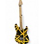 Used EVH Striped Series Yellow and Black Solid Body Electric Guitar Yellow and Black