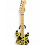 Used EVH Striped Series Yellow and Black Solid Body Electric Guitar Yellow and Black