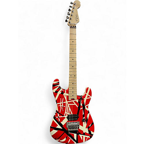 Used EVH Striped series red with black and white red Solid Body Electric Guitar red