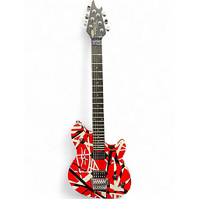 Used EVH Wolfgang Special Red with Black and White Stripes Solid Body Electric Guitar