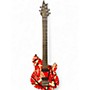 Used EVH Wolfgang Special STRIPED Red with Black and White Stripes Solid Body Electric Guitar Red with Black and White Stripes