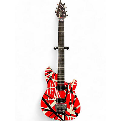 Used EVH Wolfgang Special Satin Striped Red Black and White Solid Body Electric Guitar