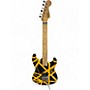 Used EVH yellow black yellow and black stripe Solid Body Electric Guitar yellow and black stripe