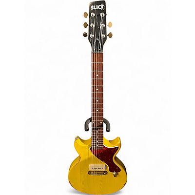 Used Earl Slick Double Cut Yellow Solid Body Electric Guitar
