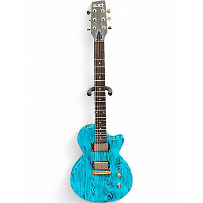 Used Earl Slick SL52 Turquoise Ash Solid Body Electric Guitar