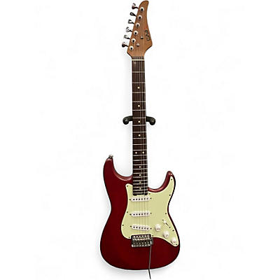 Used Eart LEFT HANDED STANDARD S STYLE Red Solid Body Electric Guitar