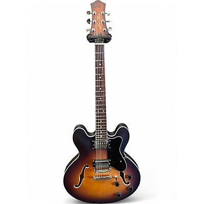 Used Eart LOVE ROCK 2 Tone Sunburst Hollow Body Electric Guitar