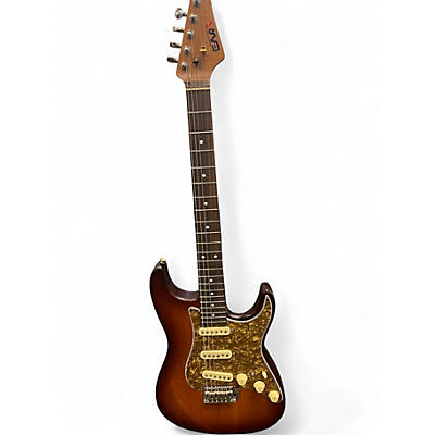 Used Eart Strat Style Brown Sunburst Solid Body Electric Guitar