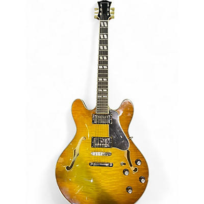 Used Eastman T486-GB AMBER BURST QUILT Hollow Body Electric Guitar