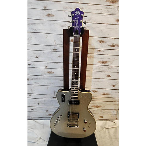 Eastwood Used Eastwood ASTROLUXE CADET II Silver Sparkle Hollow Body Electric Guitar Silver Sparkle