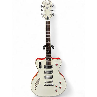 Used Eastwood Bill Nelson Astroluxe Cadet CREAM AND FIESTA RED Hollow Body Electric Guitar