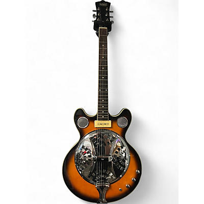 Used Eastwood Delta 6 2 Color Sunburst Hollow Body Electric Guitar