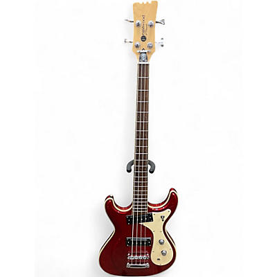 Used Eastwood HI FLYER Red Sparkle Electric Bass Guitar