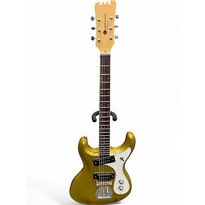 Used Eastwood SIDEJACK PRO DLX GOLD METAL FLAKE Solid Body Electric Guitar