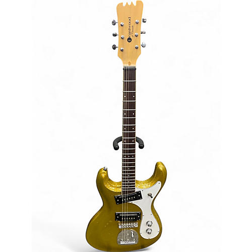 Used Eastwood SIDEJACK PRO DLX GOLD METAL FLAKE Solid Body Electric Guitar GOLD METAL FLAKE