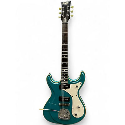 Used Eastwood Sidejack Aqua Blue Solid Body Electric Guitar