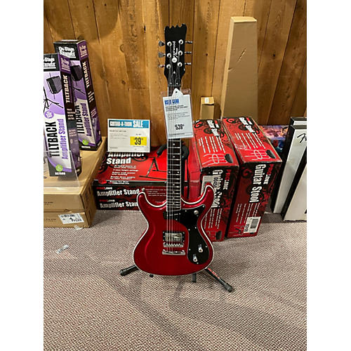 Eastwood Used Eastwood Sidejack Crimson Red Trans Solid Body Electric Guitar Crimson Red Trans