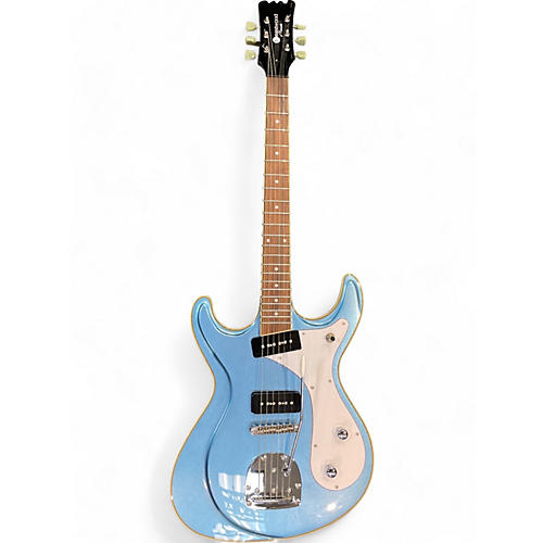 Eastwood Used Eastwood Sidejack Metallic Blue Solid Body Electric Guitar Metallic Blue