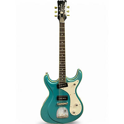 Used Eastwood Sidejack Turquoise Solid Body Electric Guitar