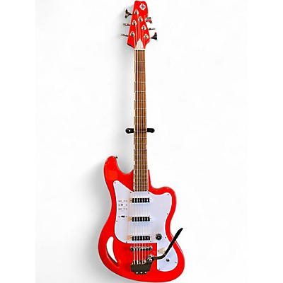 Used Eastwood TB64 Fiesta Red Electric Bass Guitar