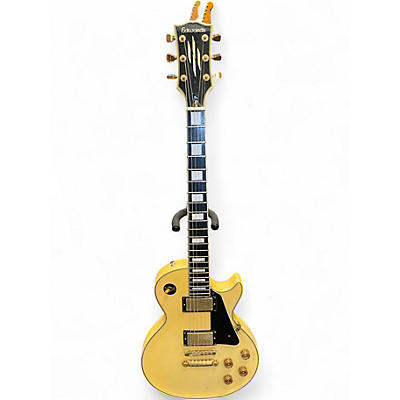 Used Edwards LP Antique Ivory Solid Body Electric Guitar