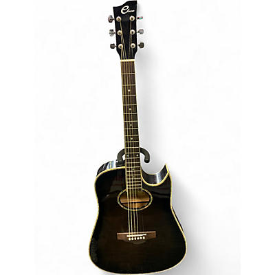 Used Eleca EAG12TSBK Trans Black Acoustic Electric Guitar