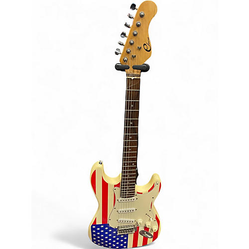 Used Eleca STRAT STYLE AMAERICAN FLAG Solid Body Electric Guitar AMAERICAN FLAG