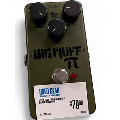 Used Electro-Harmonix Green Russian Big Muff Pi Fuzz Effect Pedal
