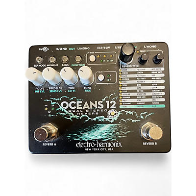 Used Electro-Harmonix OCEANS 12 DUAL STEREO REVERB Effect Pedal