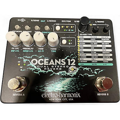 Used Electro-Harmonix Oceans 12 Dual Stereo Reverb Effect Pedal