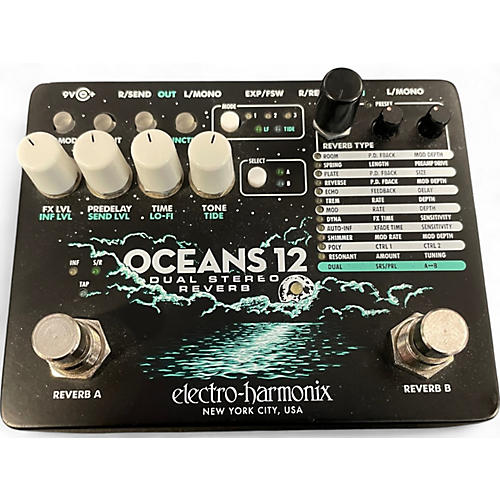 Used Electro-Harmonix Oceans 12 Reverb Pedal