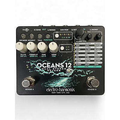 Used Electro-Harmonix oceans 12 dual stereo reverb Effect Pedal