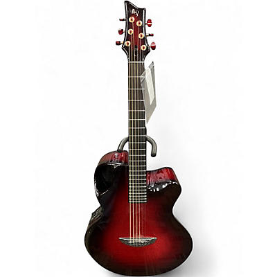 Used Emerald X30 Red to Black Fade Acoustic Guitar