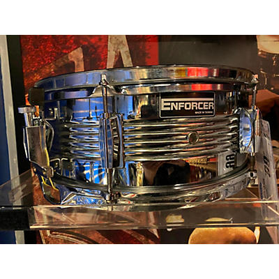 Used Enforcer 14X5.5 Metal Snare Drum Metallic Silver