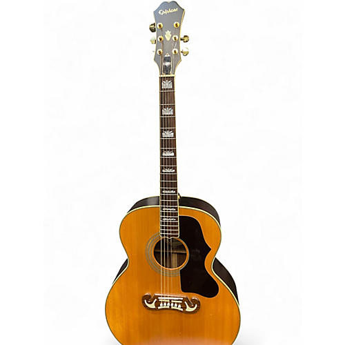 Used Epihone EJ300S Natural Acoustic Electric Guitar Natural