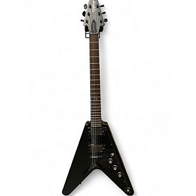 Used Epiphone 1958 Korina Flying V Black Solid Body Electric Guitar