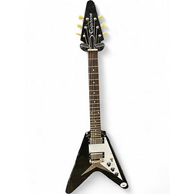 Used Epiphone 1958 Korina Flying V Black and White Solid Body Electric Guitar