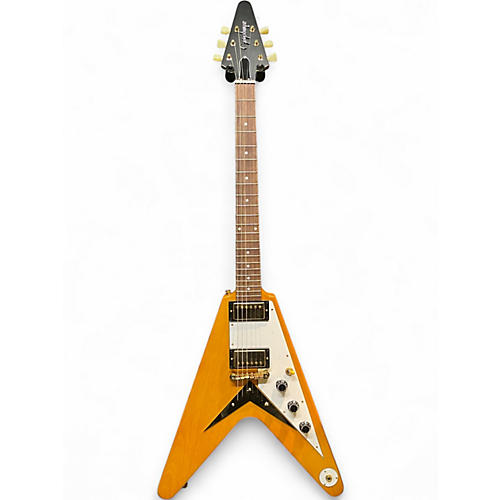 Used Epiphone 1958 Korina Flying V Natural Solid Body Electric Guitar Natural