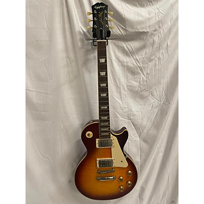 Epiphone Used Epiphone 1959 Reissue Les Paul Standard 3 Tone Sunburst Solid Body Electric Guitar