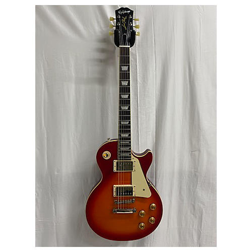 Epiphone Used Epiphone 1959 Reissue Les Paul Standard Aged Dark Cherry Burst Solid Body Electric Guitar Aged Dark Cherry Burst