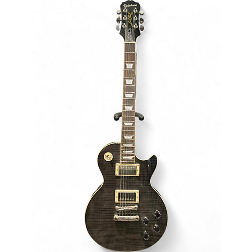 Used Epiphone 1960 Les Paul Tribute Plus Trans Black Solid Body Electric Guitar Trans Black