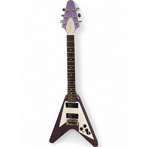 Used Epiphone 1979 kirk Hammett flying v Purple metallic Solid Body Electric Guitar Purple metallic