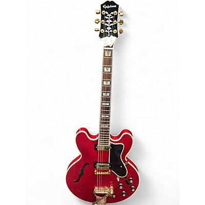 Used Epiphone 50th Anniversary 1962 Reissue Sheraton E212TV Tremotone Tremotone Cherry Hollow Body Electric Guitar